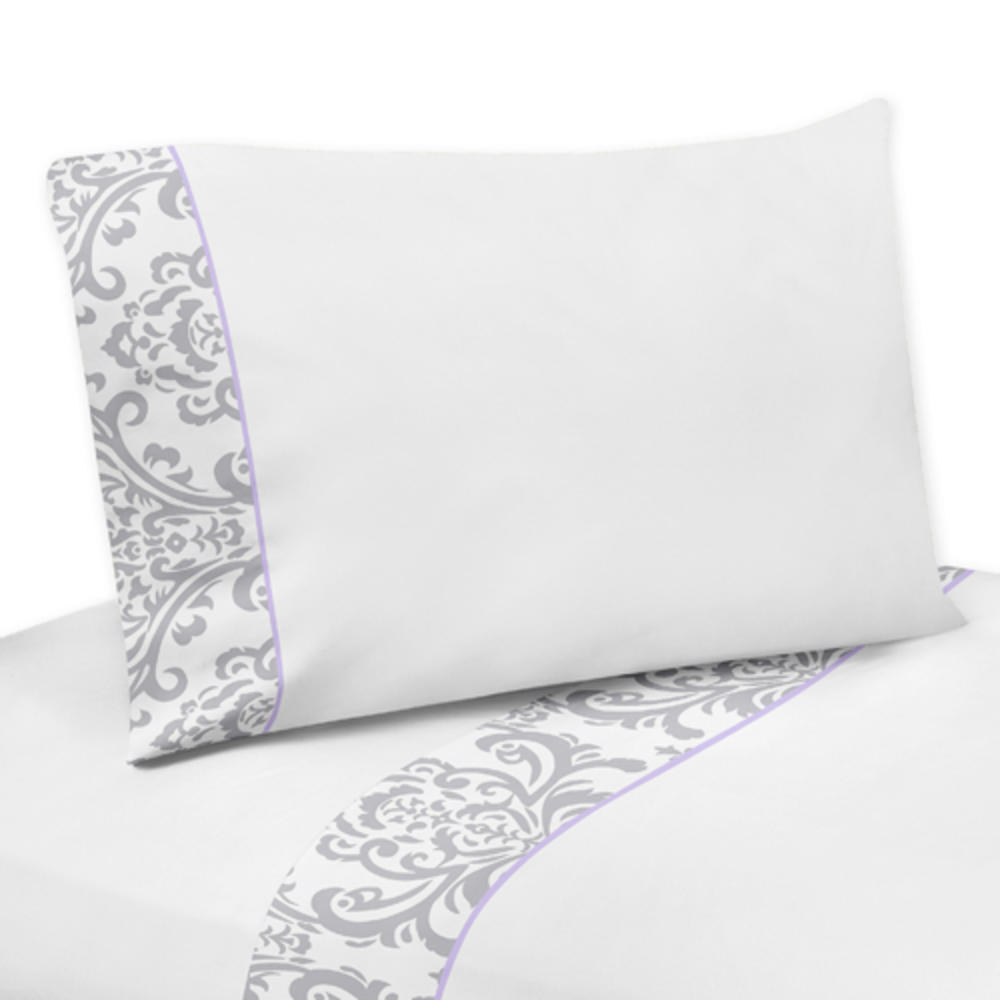 Sweet Jojo Designs Lavender and Gray Elizabeth Collection Twin Sheet Set