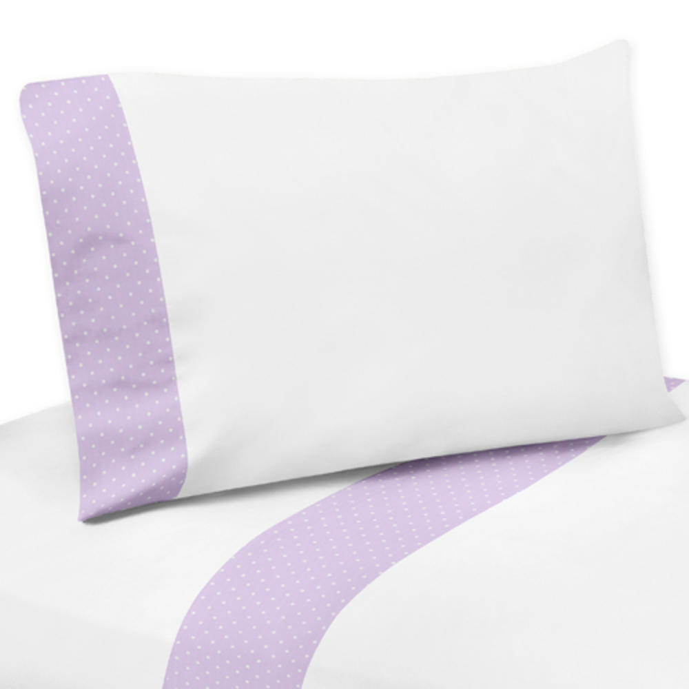 Sweet Jojo Designs Lavender and White Suzanna Collection Queen Sheet Set