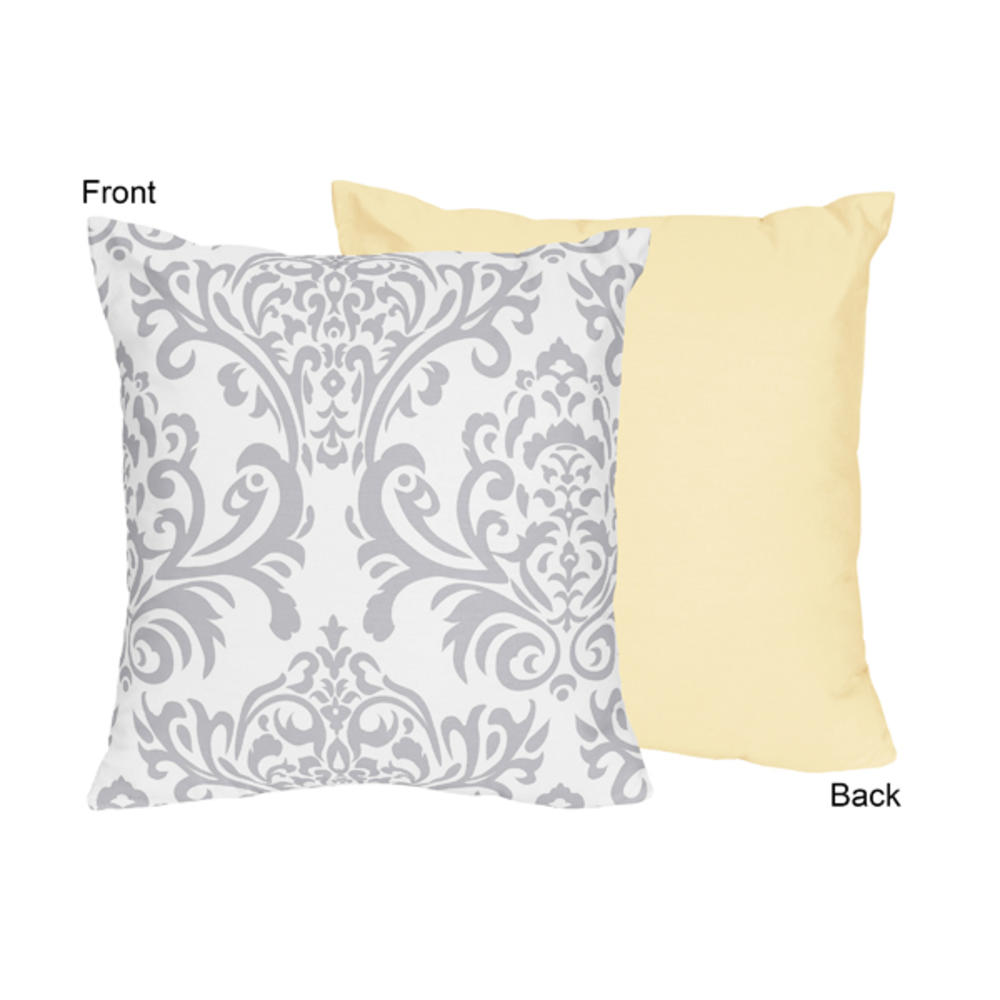 Sweet Jojo Designs Yellow and Gray Avery Collection Decorative Pillow