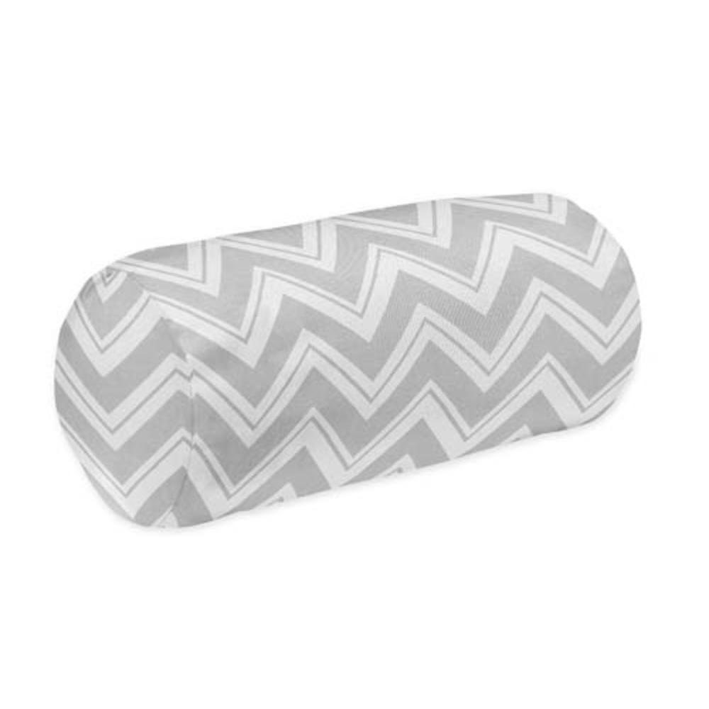 Sweet Jojo Designs Decorative Neckroll Bolster Pillow for Gray and Black Zig Zag Collection