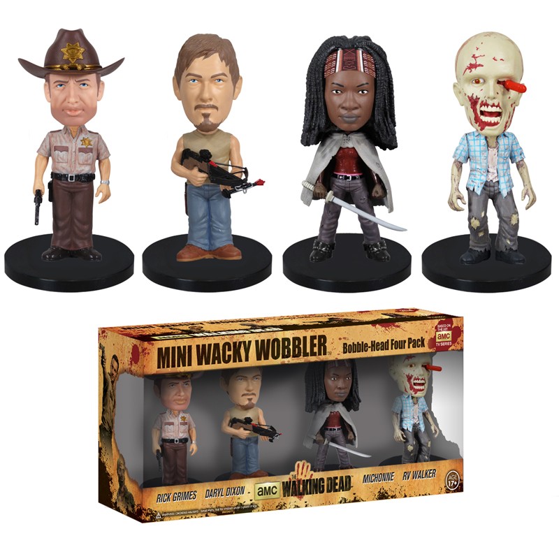 UPC 849803040024 product image for Funko 4002 The Walking Dead 4 Pack Mini Wacky Wobbler Multi | upcitemdb.com