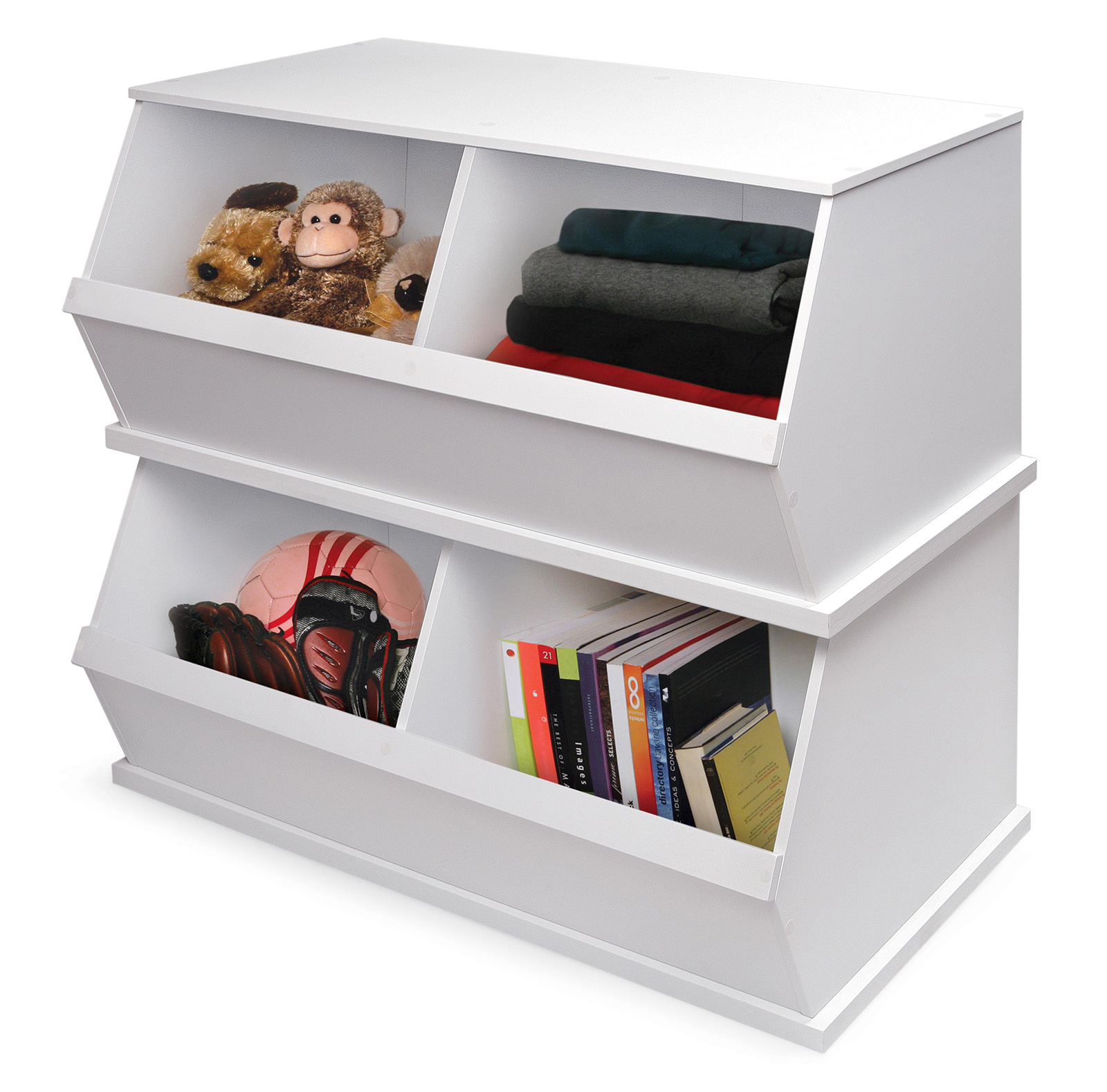 Badger Basket Two Bin Storage Cubby - White - Baby - Furniture 