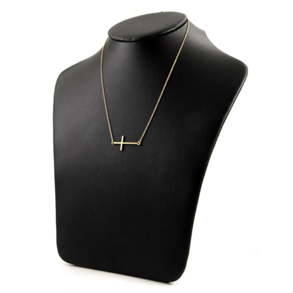 Lucinda's Sideways Cross Necklace - Gold Plated