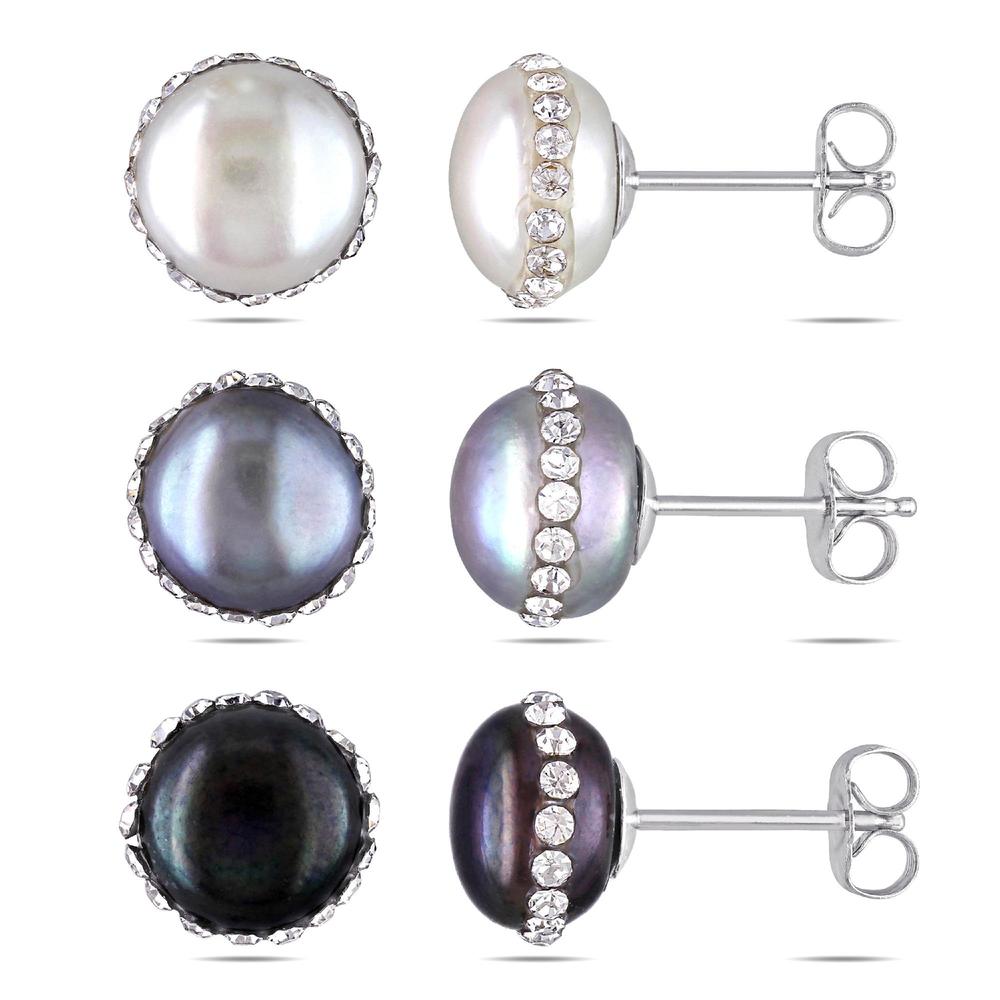 Sterling Silver 9-9.5 MM Freshwater Pearl Earrings