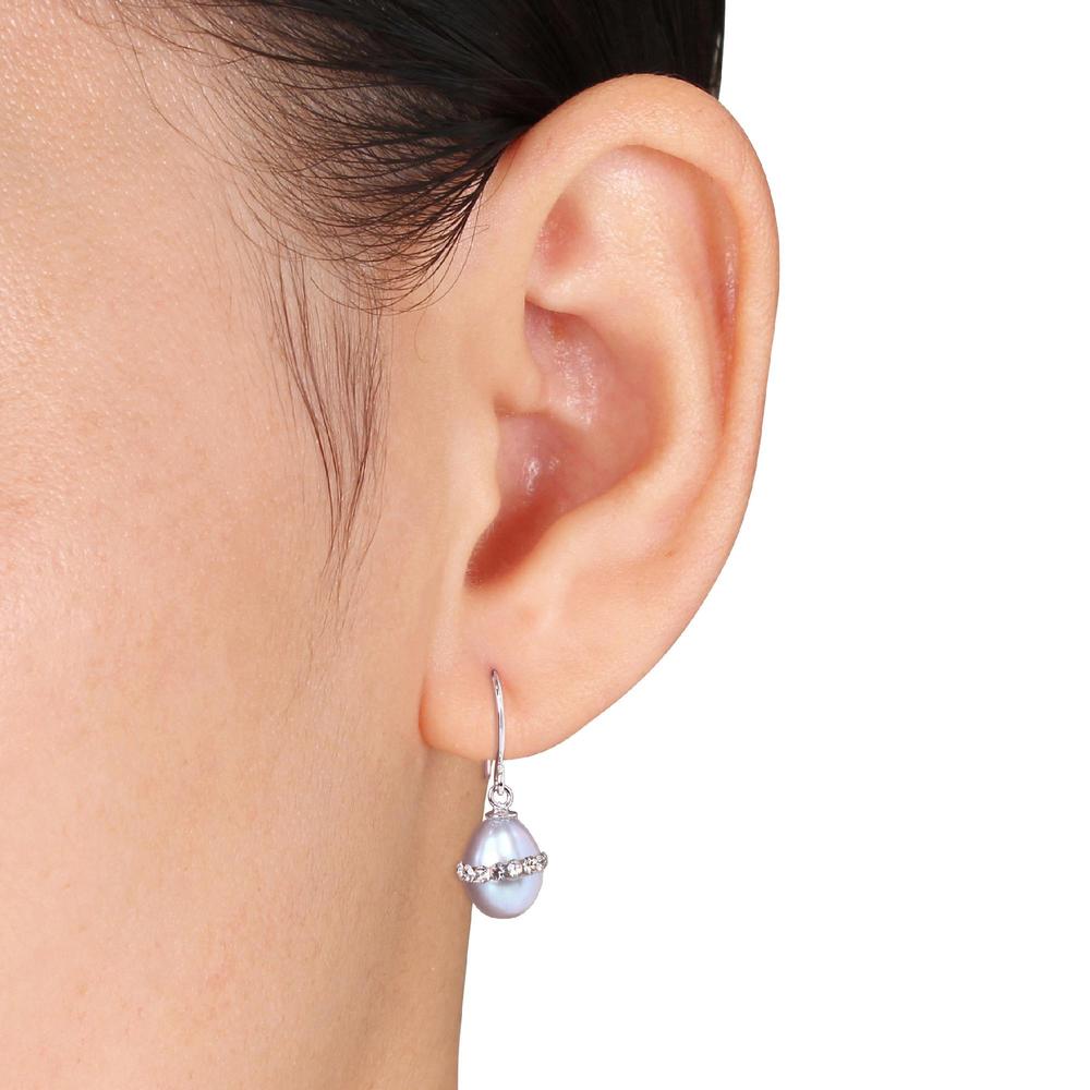 Sterling Silver 7-7.5 MM Freshwater Pearl Earrings