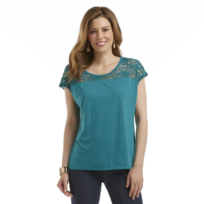 Metaphor Women's Lace Yoke Top Floral