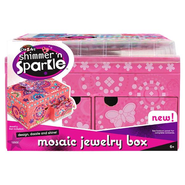 CraZArt Shimmer 'n Sparkle™ Mosaic Jewelry Box (Colors & Styles Vary