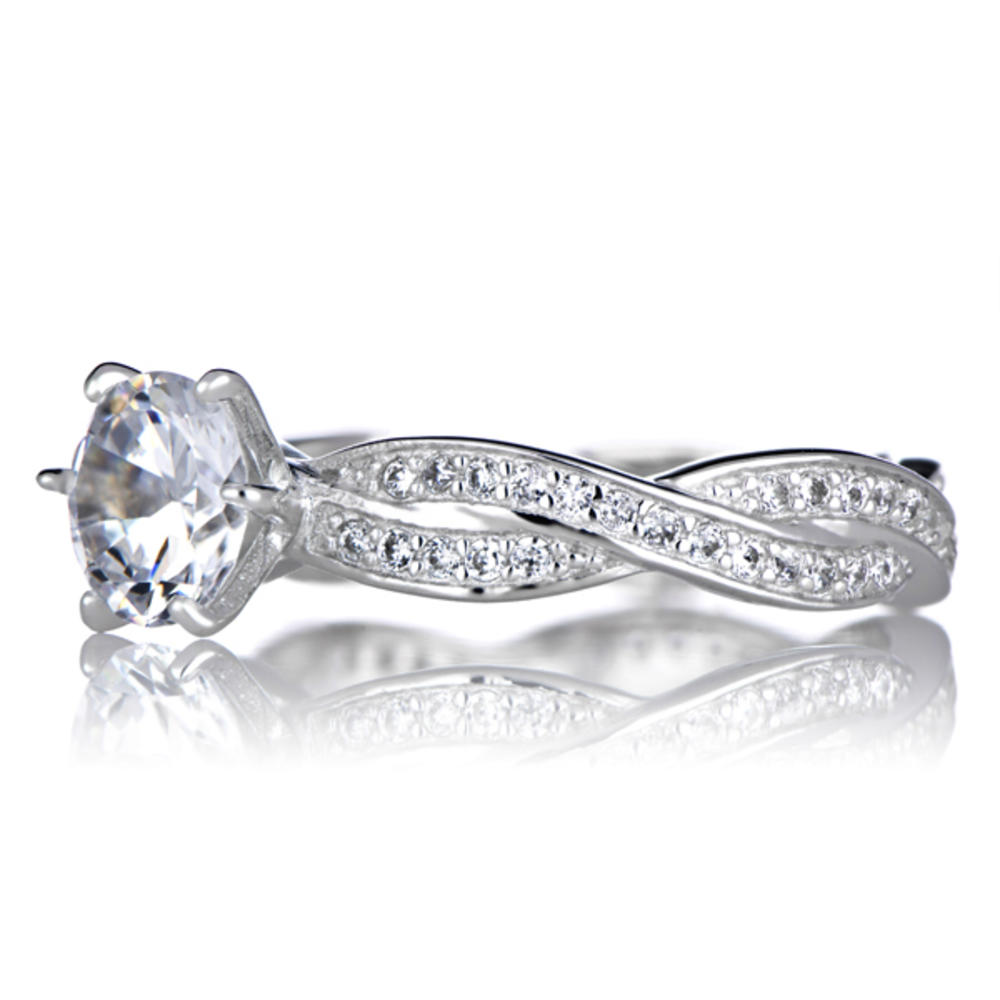 Devera's Twisted Cubic Zirconia Engagement Ring