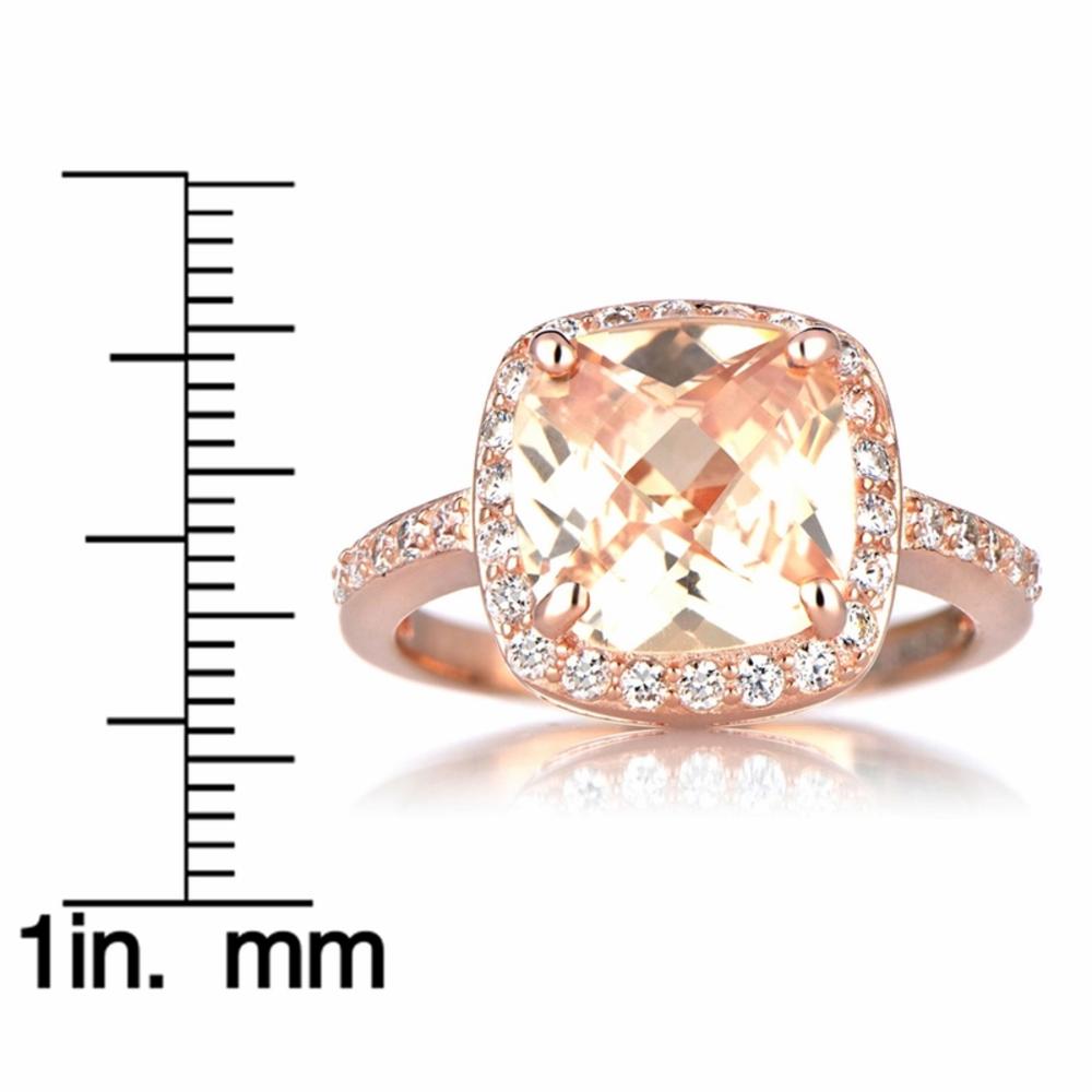 Marina's Rose Gold Cushion Cut Engagement Ring - Peach Cubic Zirconia