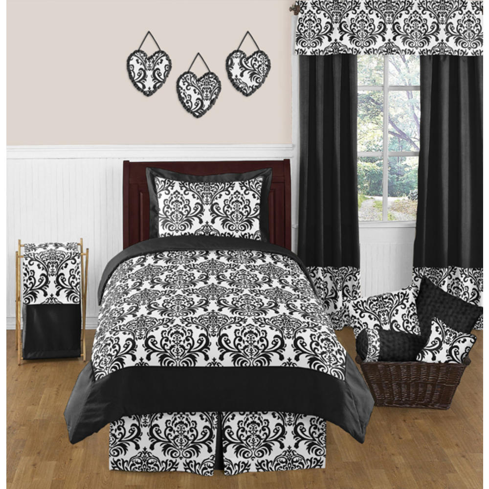 Sweet Jojo Designs Isabella Black and White Collection Queen Bed Skirt