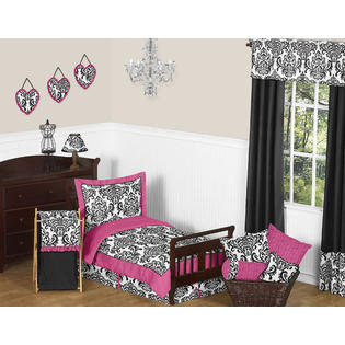 Sweet Jojo Designs Isabella Hot Pink Black And White Collection