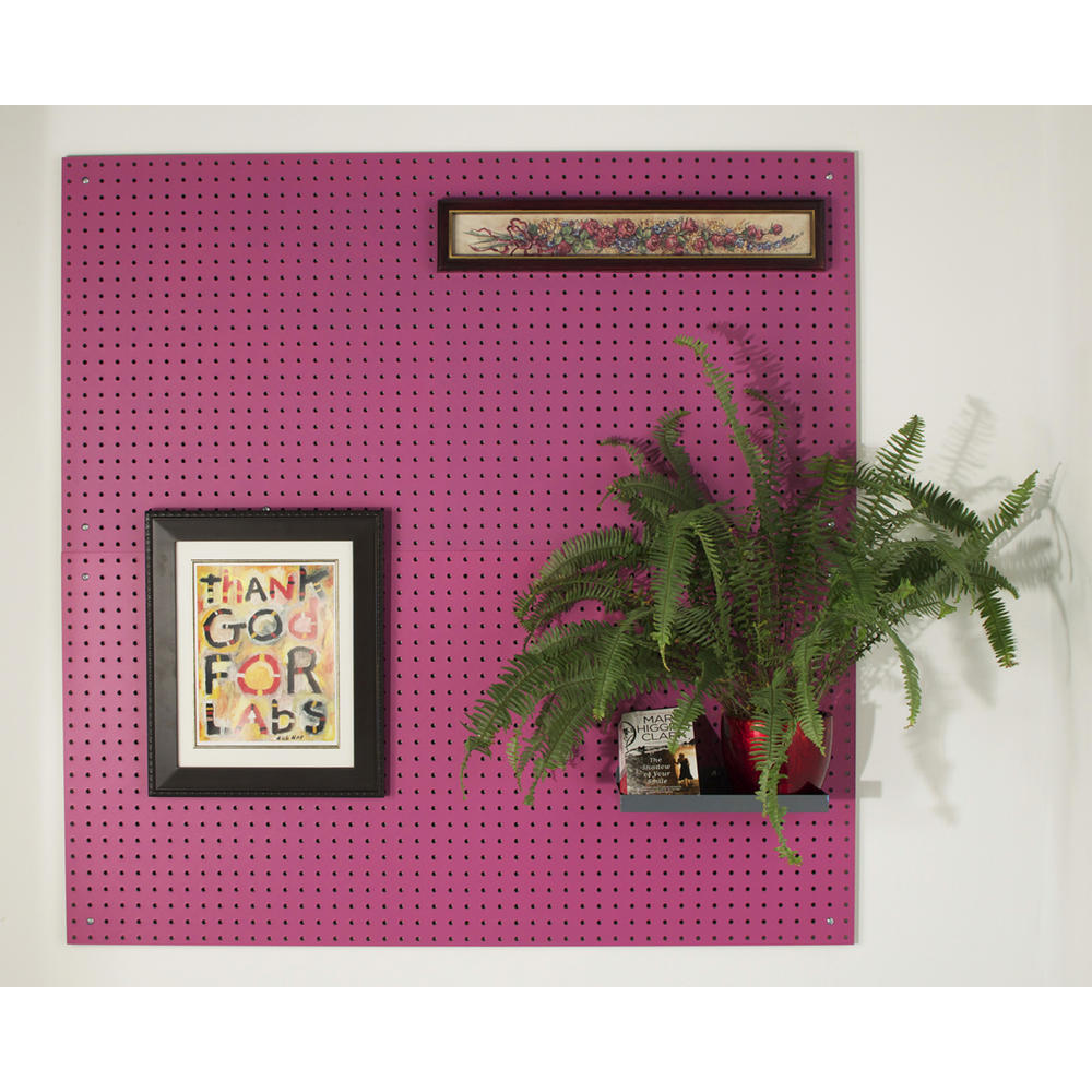 2 QTY  24 In. W x 48 In. H x 1/4 In. D Custom Painted Wild Orchid Heavy Duty Tempered Round Hole Pegboards