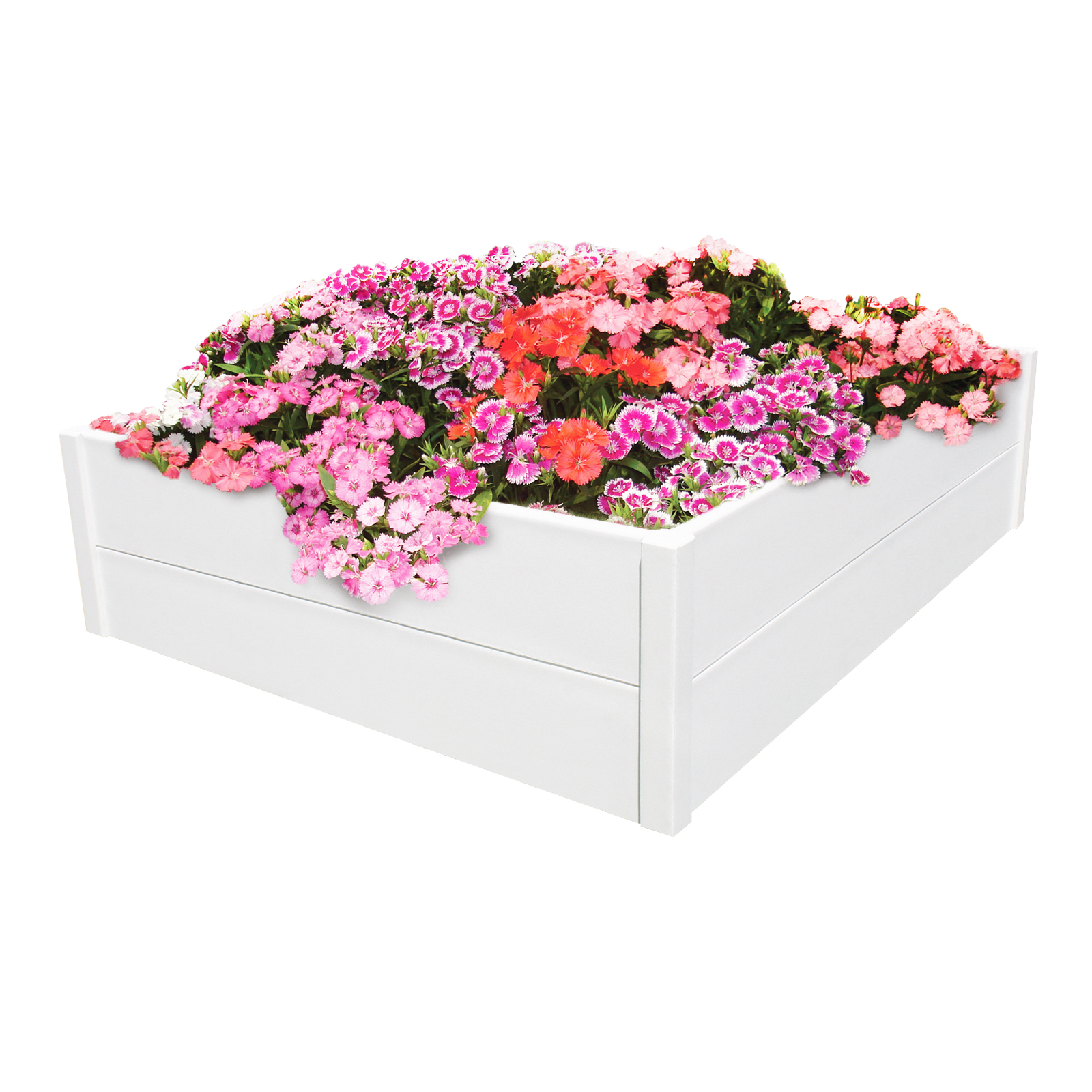 Raised Garden and Sand Commercial Grade Box 2 Tier, White