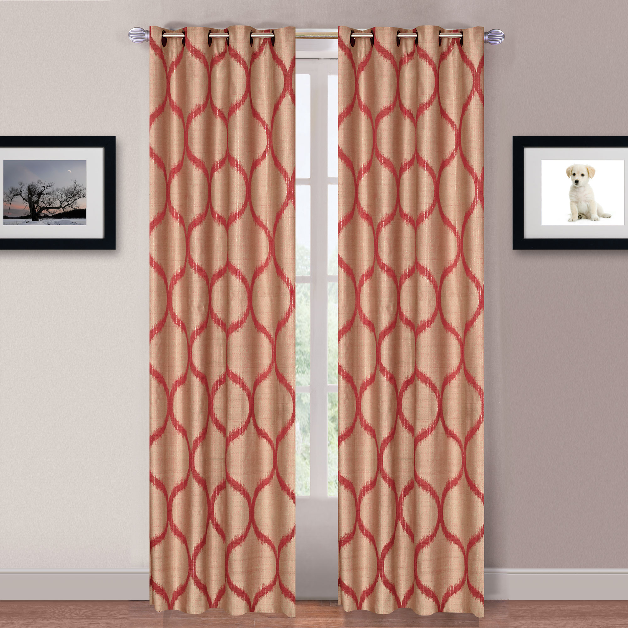 Lavish Home Metallic Grommet Curtain Panels 84 inch