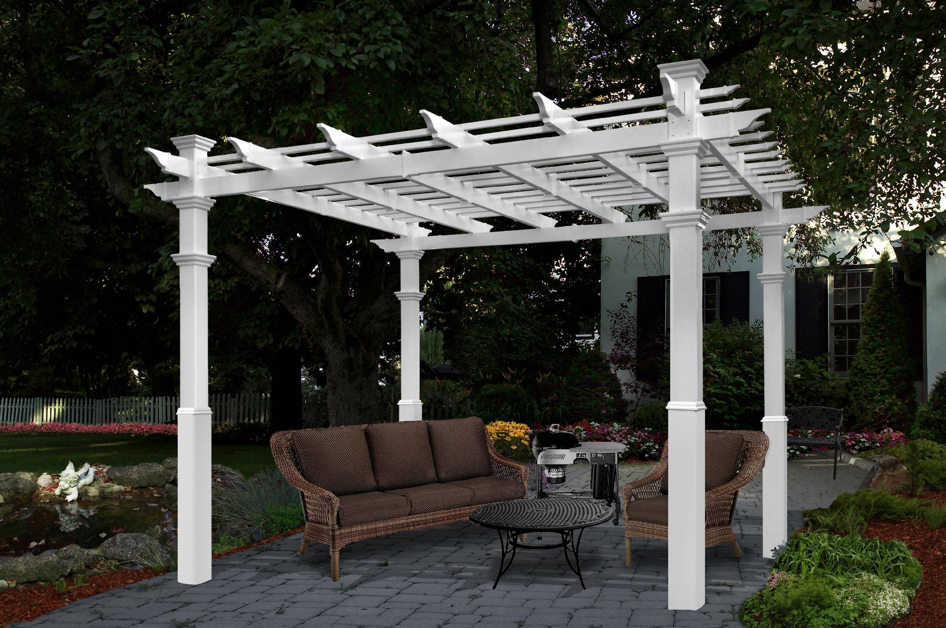 Luxor 10' x 10' Pergola with Tall Base Moldings