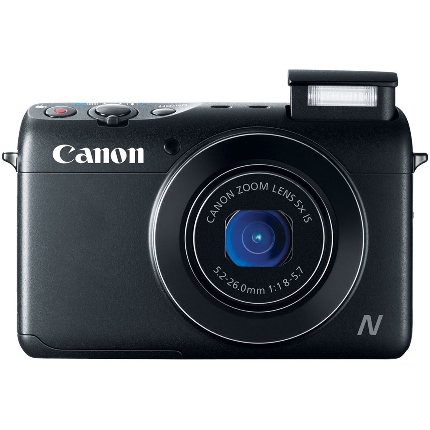PowerShot N100 12.1MP Black Digital Camera with 5x Zoom