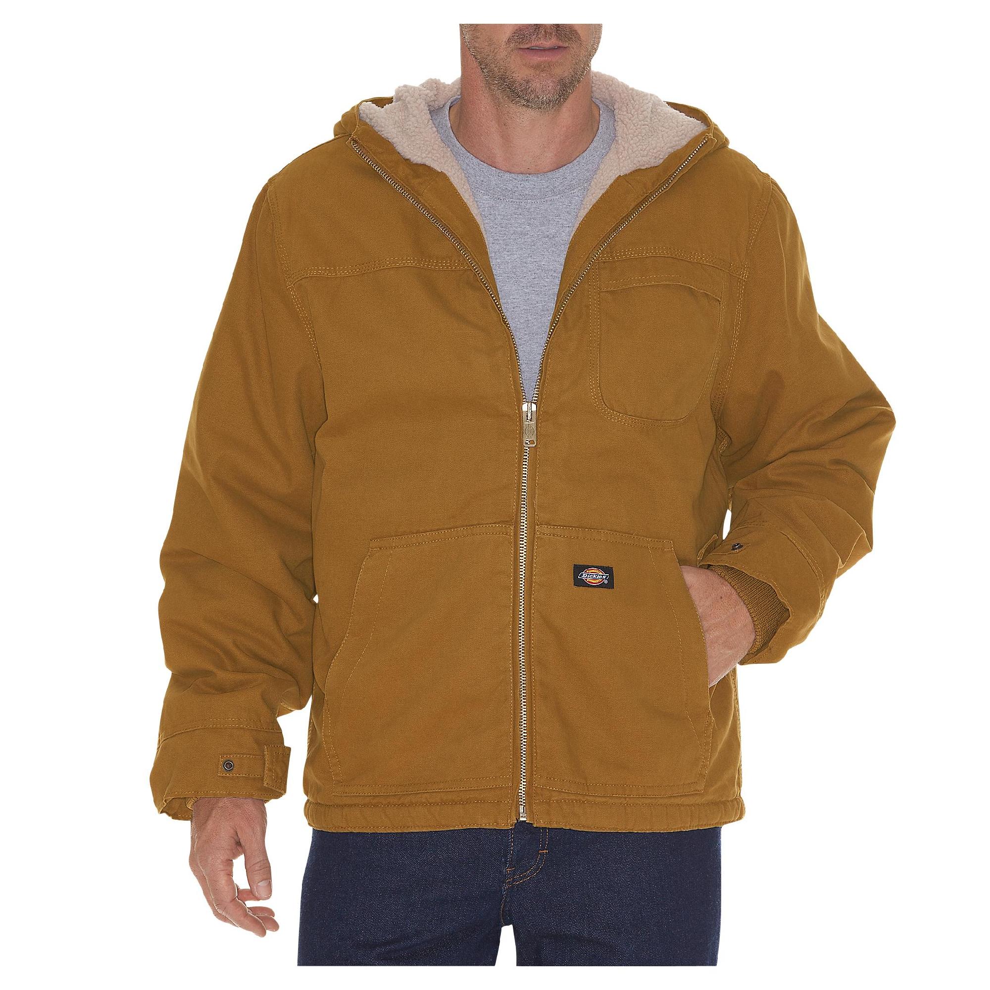 Men's Sanded Duck Sherpa Lined Hooded Jacket TJ350