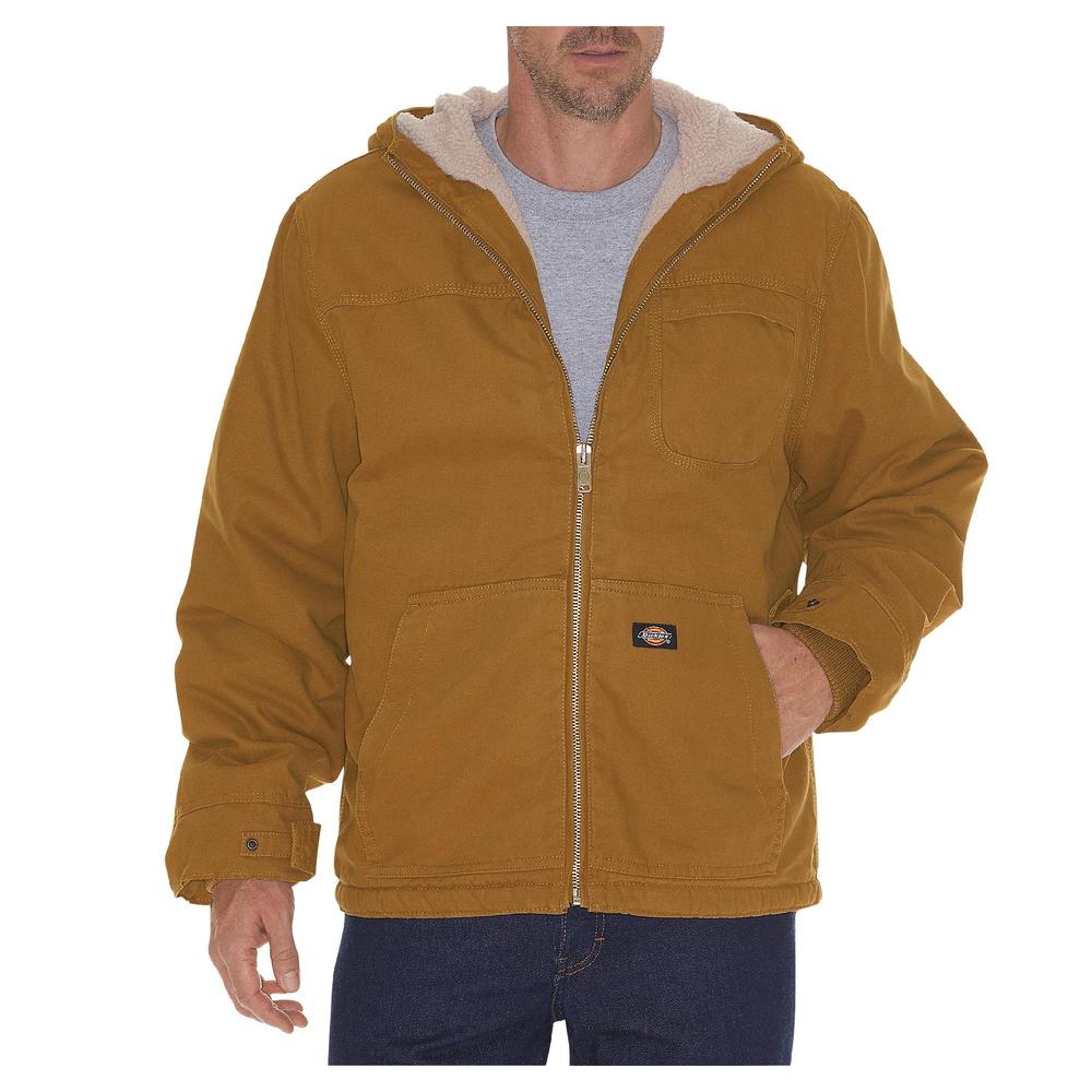Men's Sanded Duck Sherpa Lined Hooded Jacket TJ350