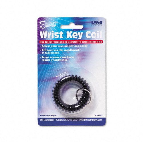 Plastic Coil Key Chain, Black