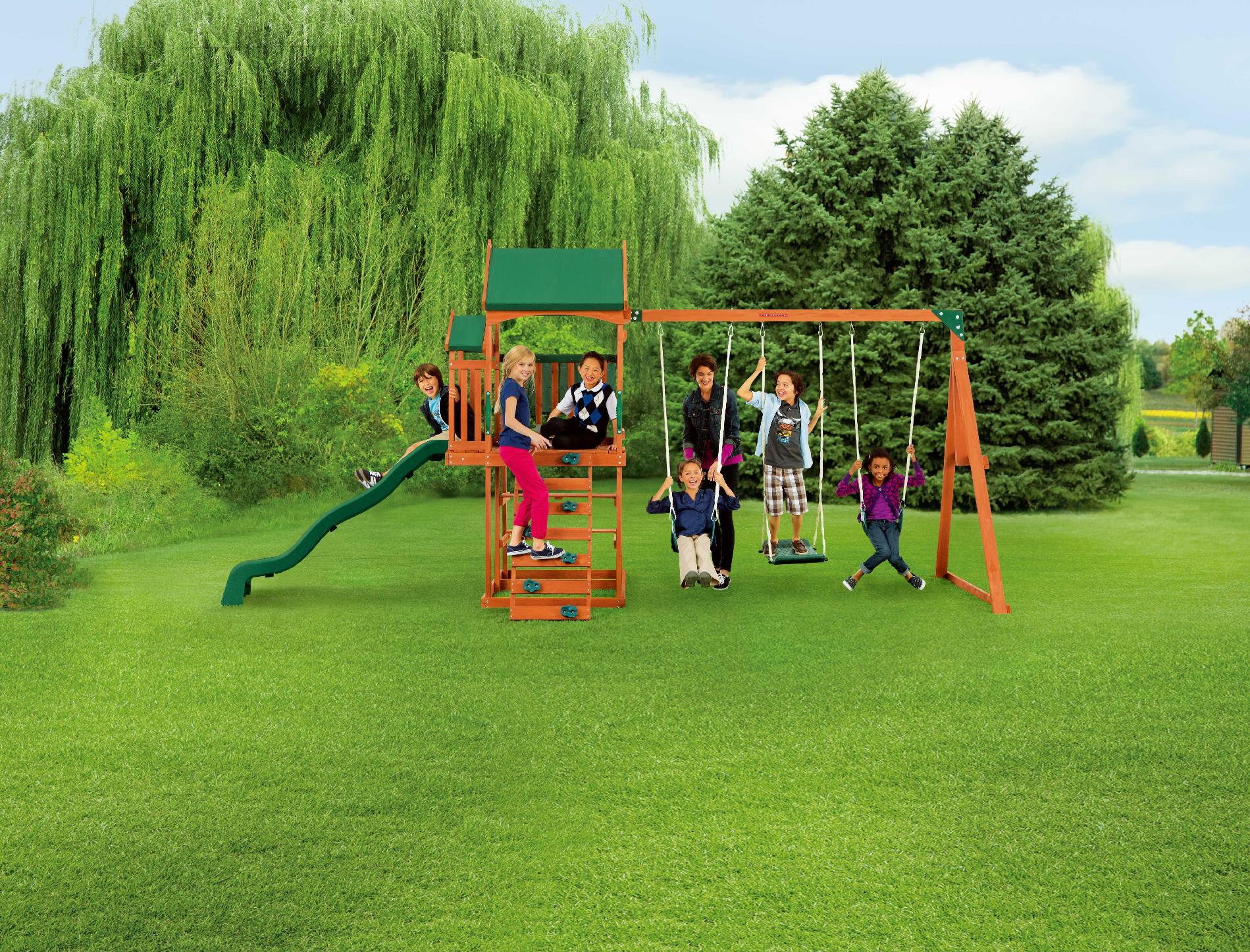 Sportspower Timber Play II With Balcony Swing Set Shop Your Way