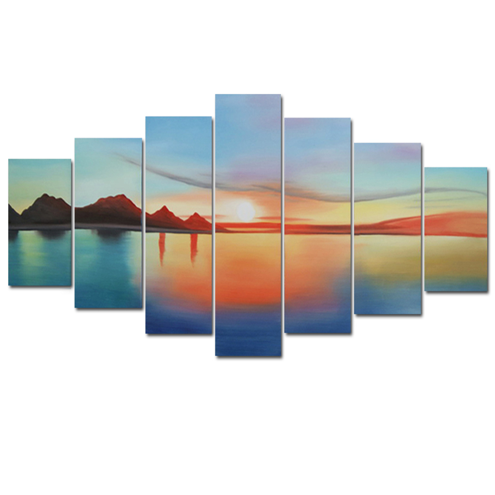 Oversized Seascape Painting - 70 x 36 in- 7 Panels