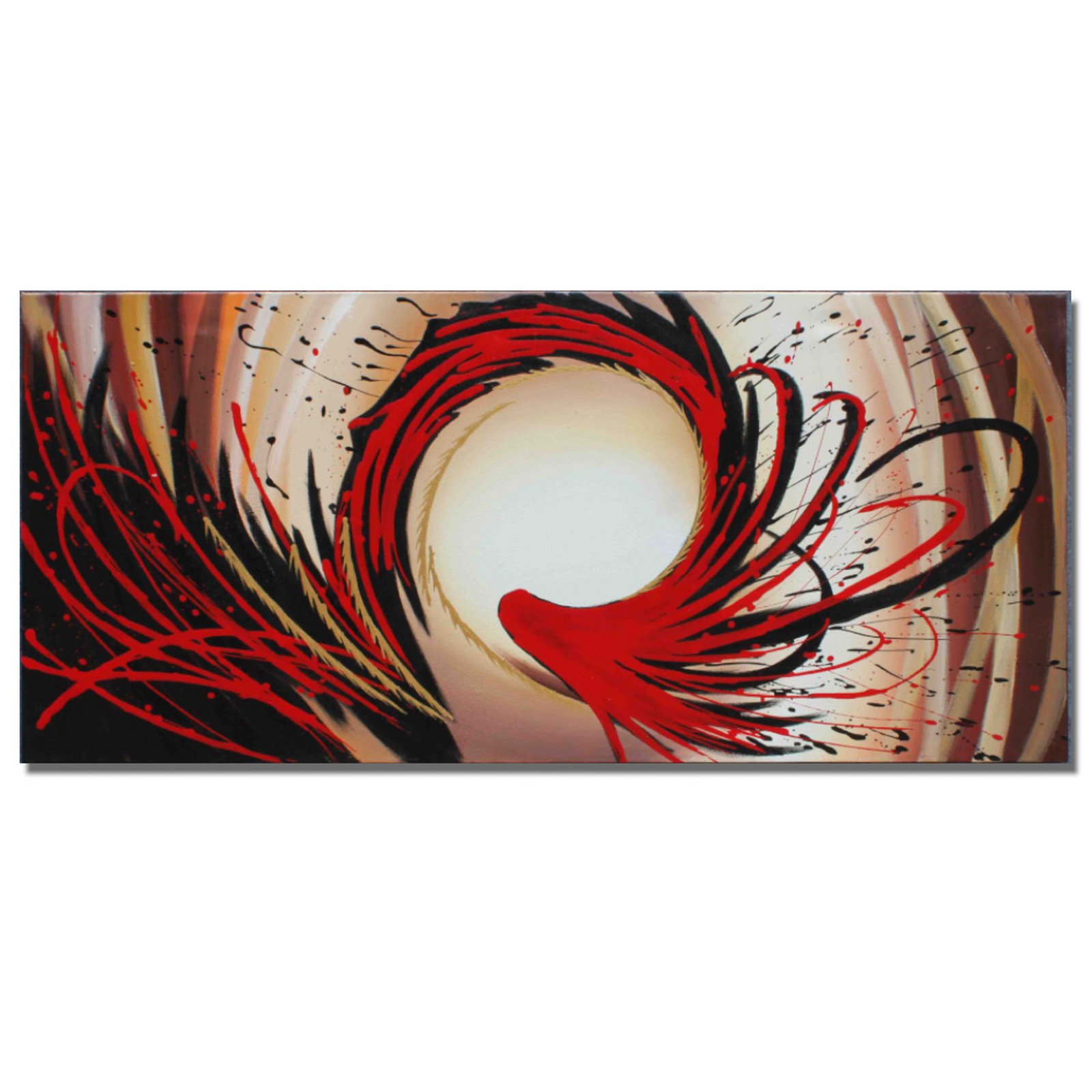Abstract Red & Gold Splash - 32 x 16 in- 1 Panel