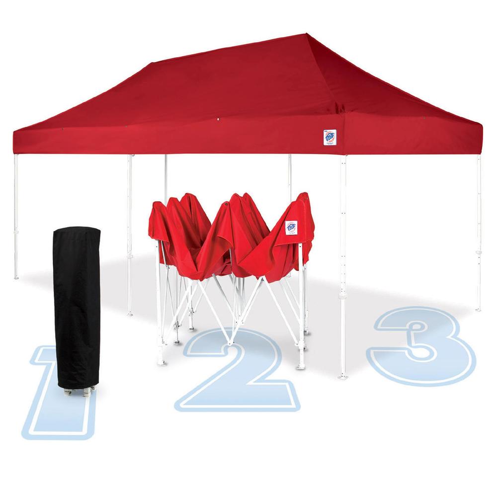 Eclipse™ Steel 10x20 Instant Shelter, Fabric Color Red