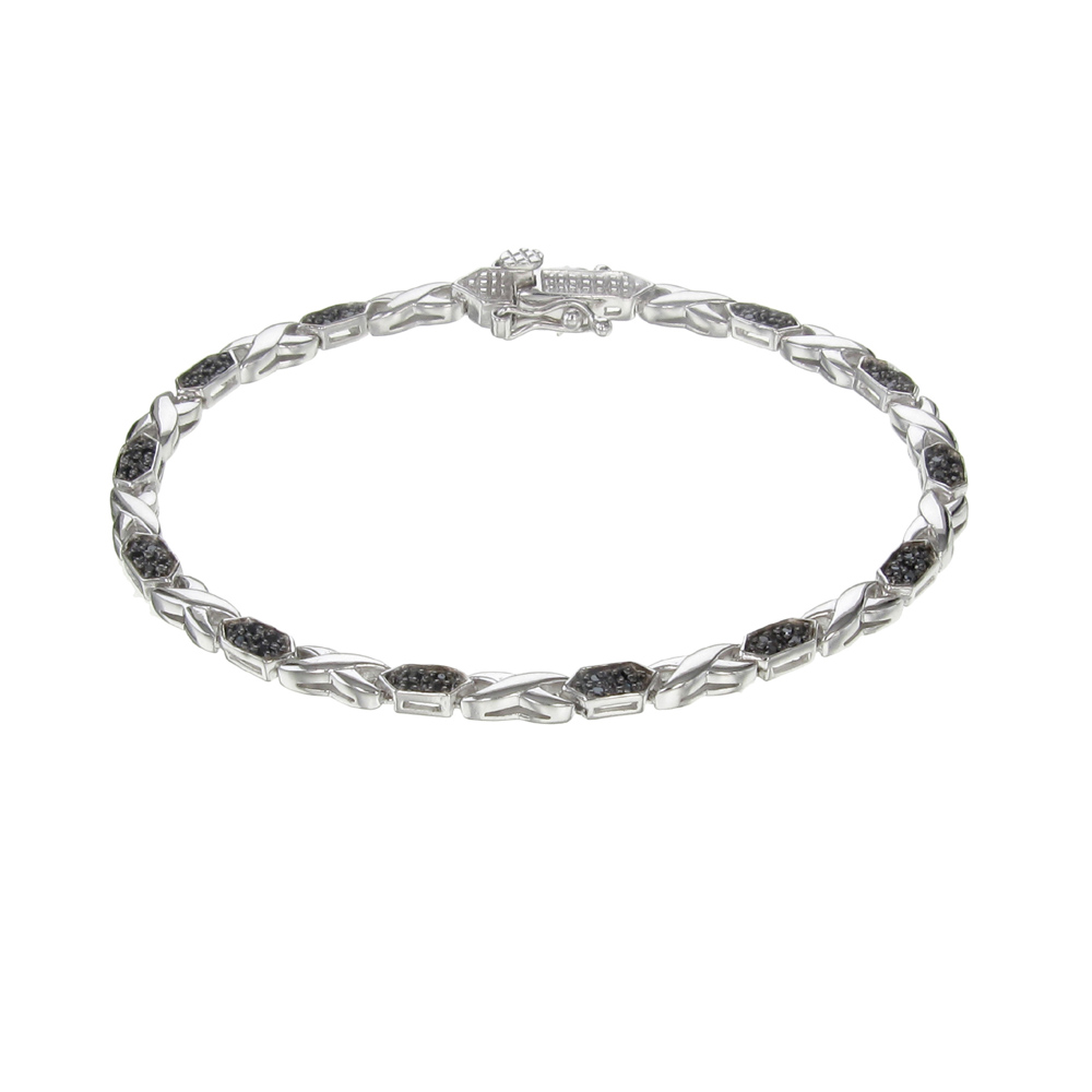 Sterling Silver 0.25 cttw Black Diamond Bracelet