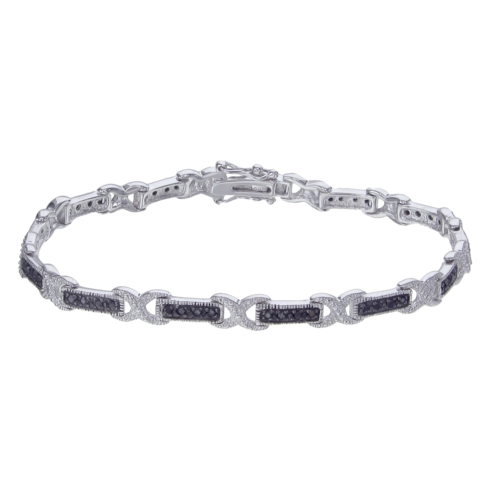 Sterling Silver 0.5 cttw Black Diamond Bracelet