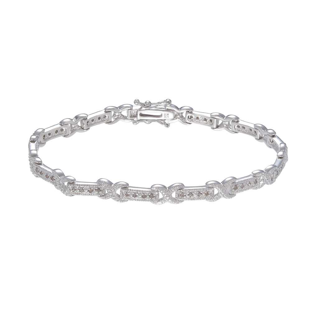 Sterling Silver 0.5 cttw Champagne Diamond Bracelet