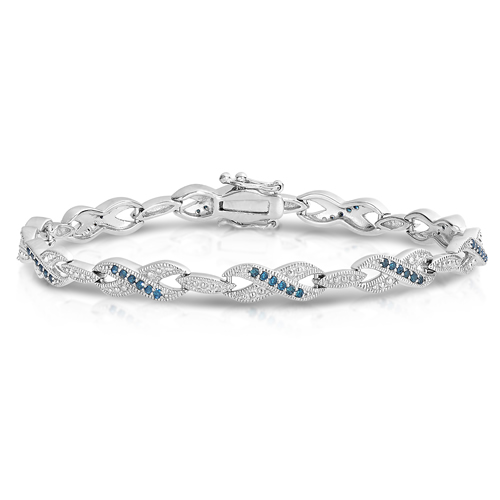 Sterling Silver 0.5 cttw Blue Diamond Bracelet