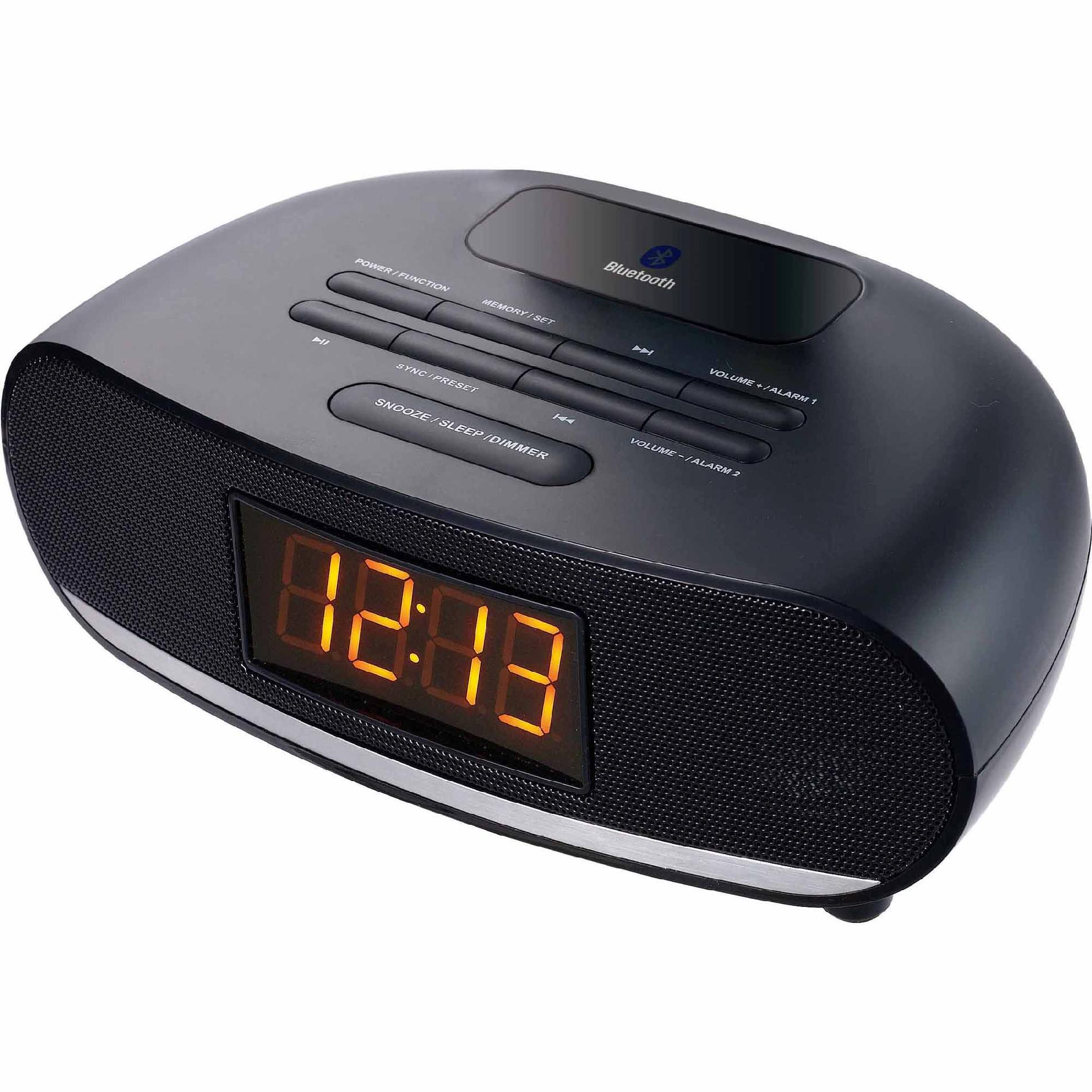 Sylvania USB Bluetooth Alarm Clock Radio - Black