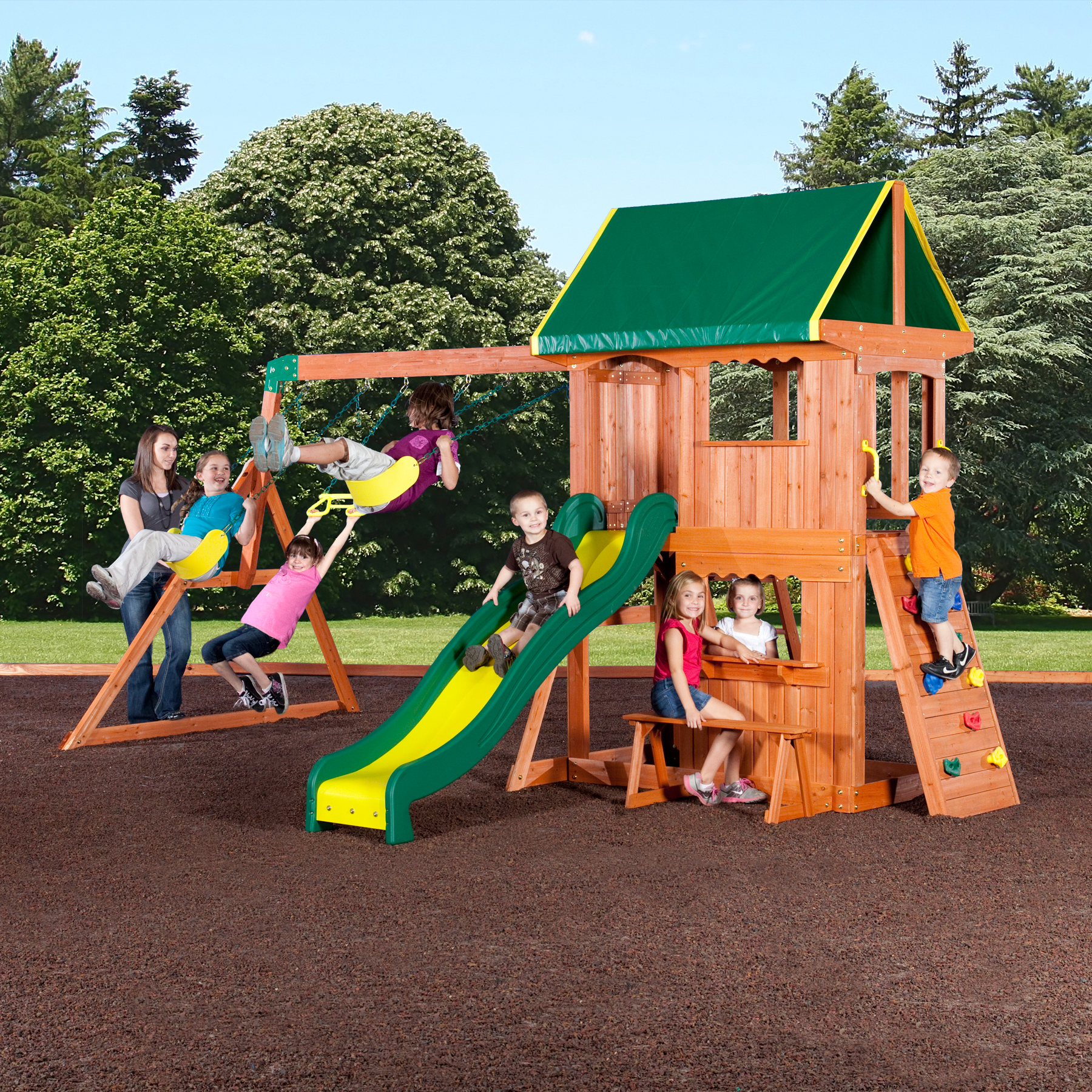 Backyard Discovery Somerset Wood Swing Set Shop Your Way Online