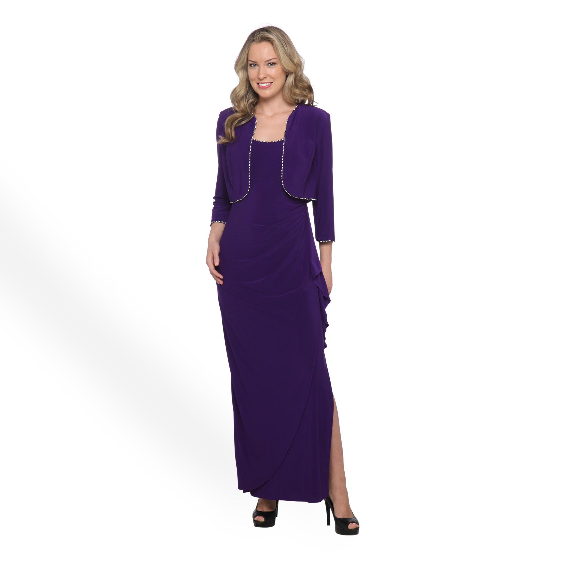 Kathy Roberts Women's Dress  Ruffled Jacket - Colorblock Foliage