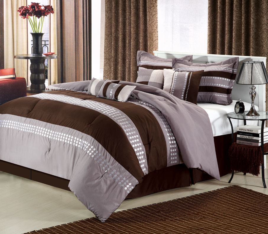 Chic Home Castle Rock 8 pc Embroidered Comforter Set