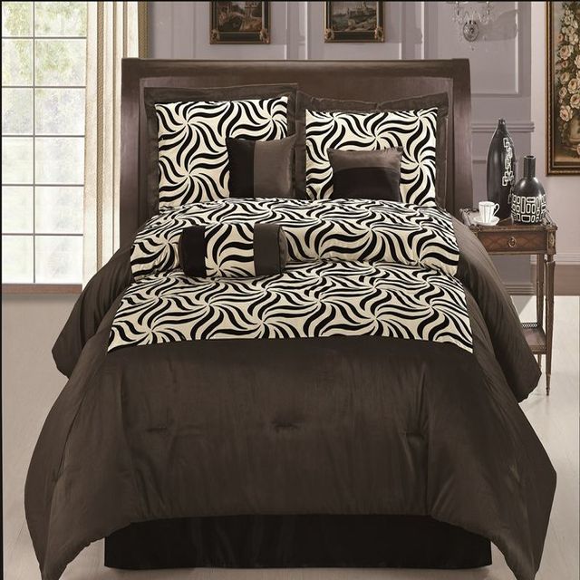 Chic Home Zebra Flock 11 pc Comforter Set