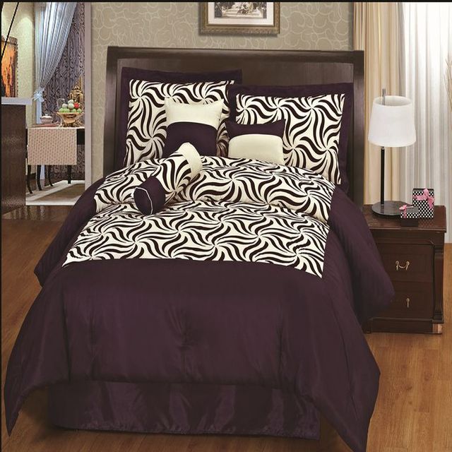Chic Home Zebra Flock 7 pc Comforter Set