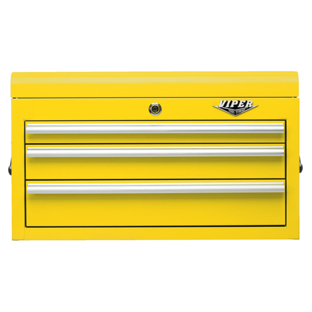 Viper Tool Storage 26-inch 3 Drawer 18G Steel Top Chest, Yellow