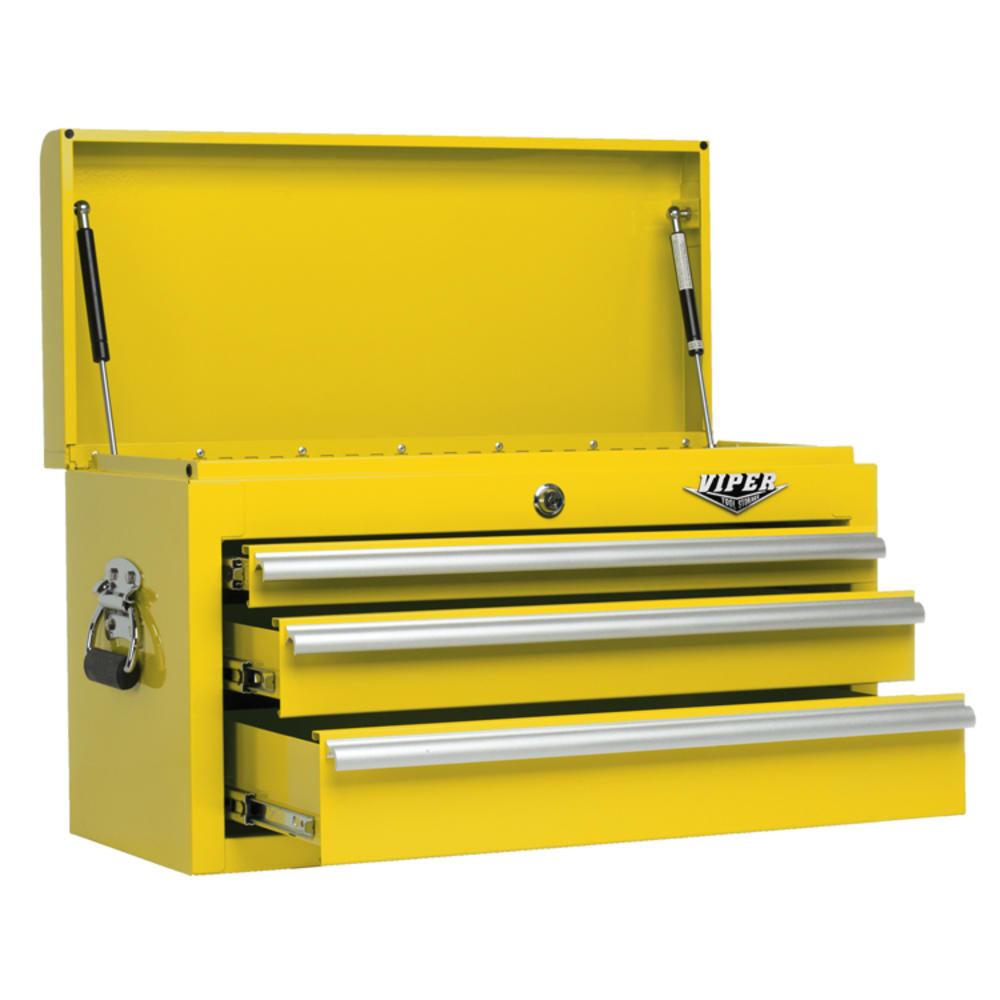 Viper Tool Storage 26-inch 3 Drawer 18G Steel Top Chest, Yellow