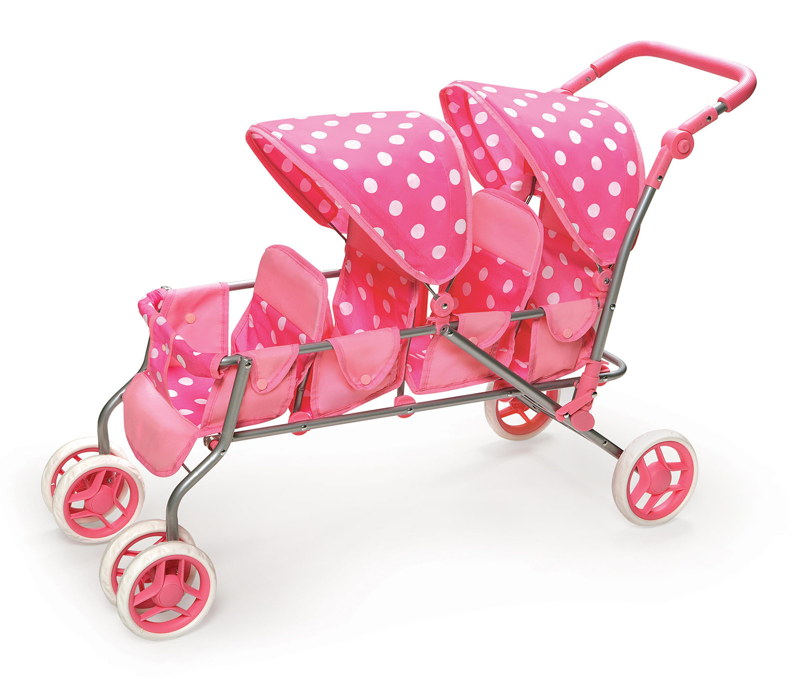 Badger Basket Inline Quad Doll Stroller Pink Polka Dots Shop Your