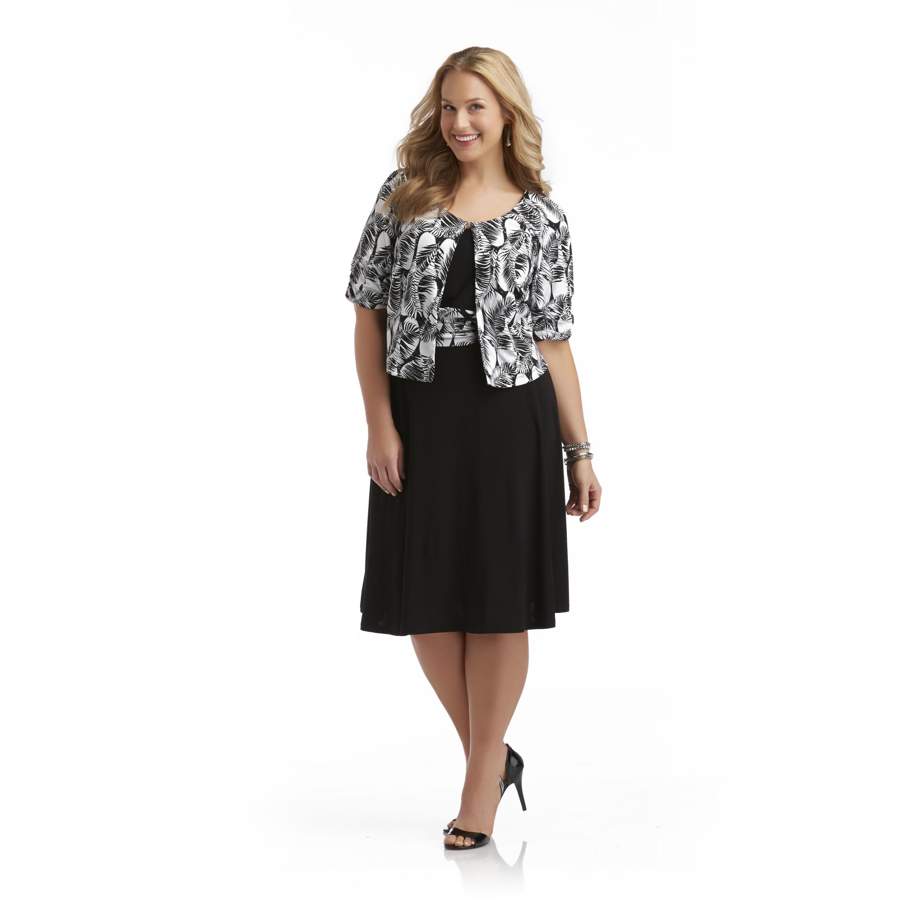 Perception Women's Plus Dress  Jacket - Abstract Print at Sears