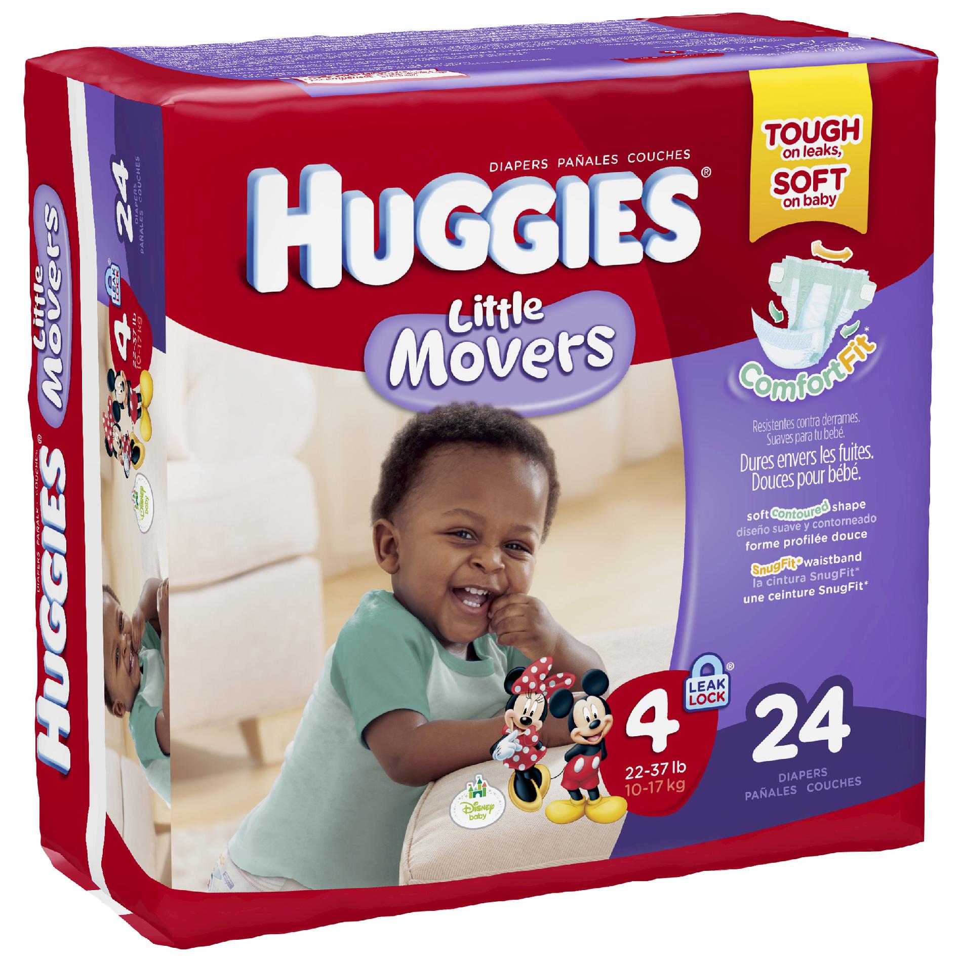 UPC 036000407679 Huggies Little Movers, Leak Lock Diapers, Size 4, 24
