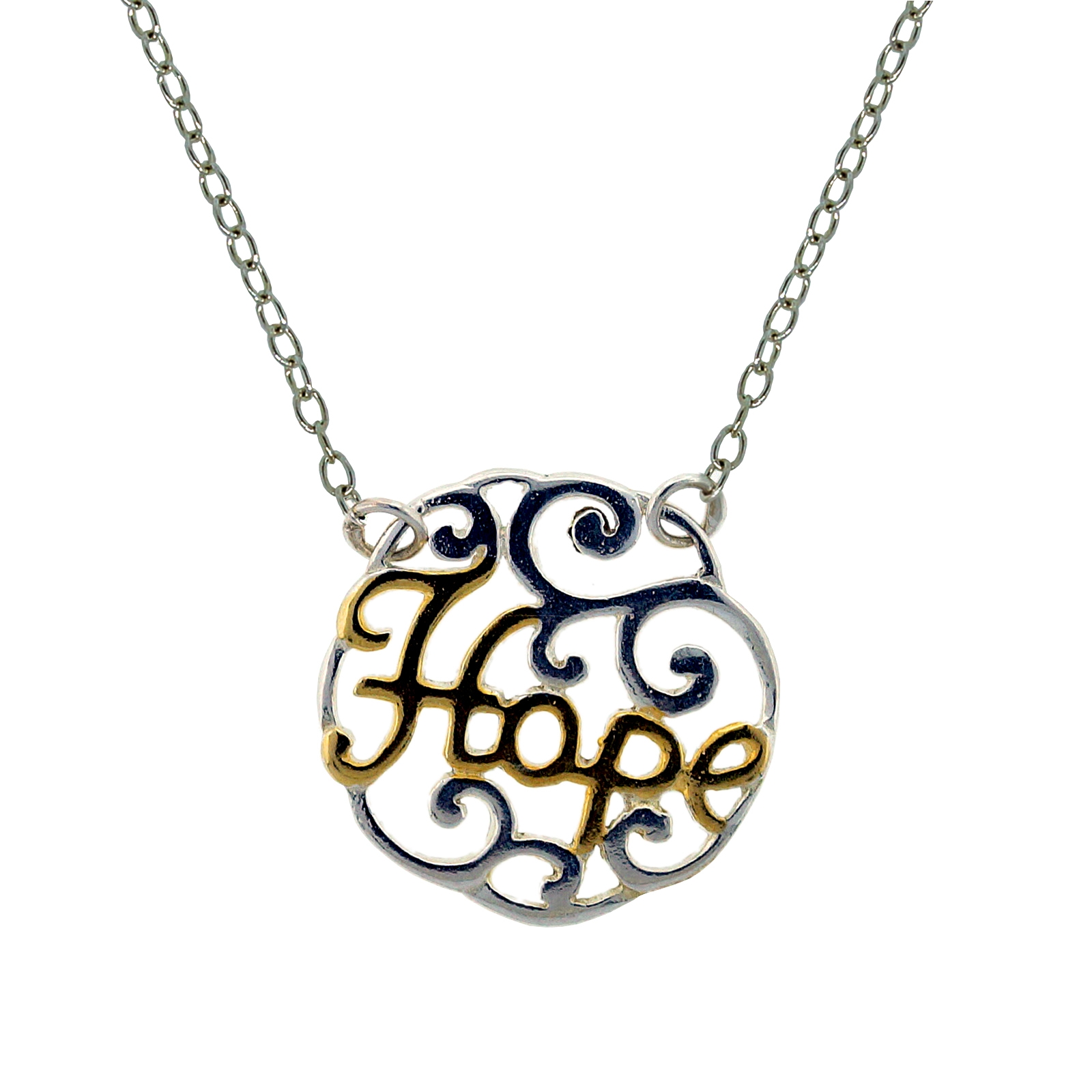 Sterling Silver Two-Tone Hope Necklace