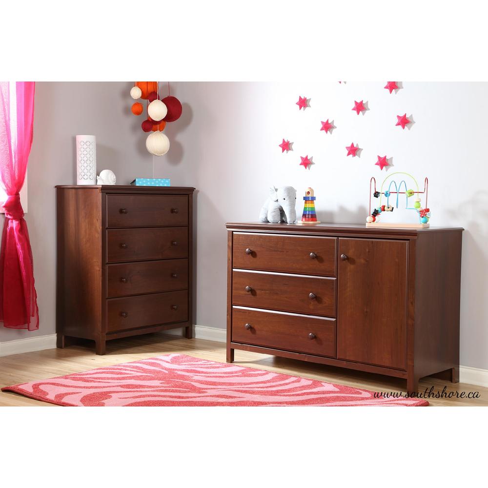 Cotton Candy 4-Drawer Chest, Sumptuous Cherry