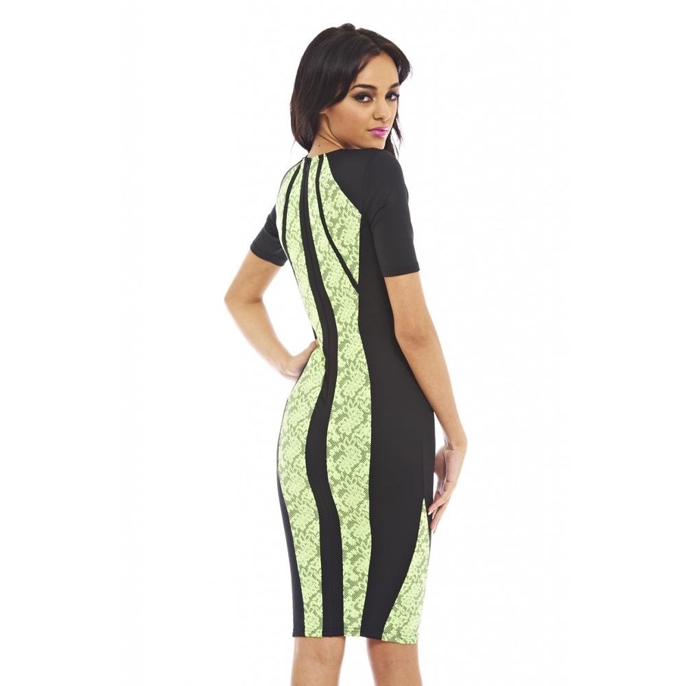 AX Paris Women's Lime Illusion Bodycon Dress - Online Exclusive