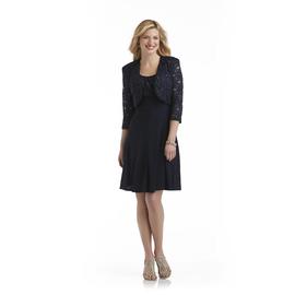 Sally Lou Fashions Women's Sleeveless Dress  Open-Front Jacket