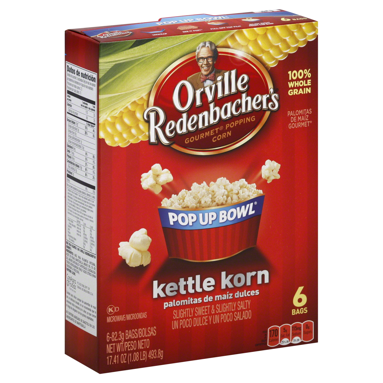 Orville Redenbacher's Smart Pop! Gourmet Popping Corn, Kettle Korn, 5