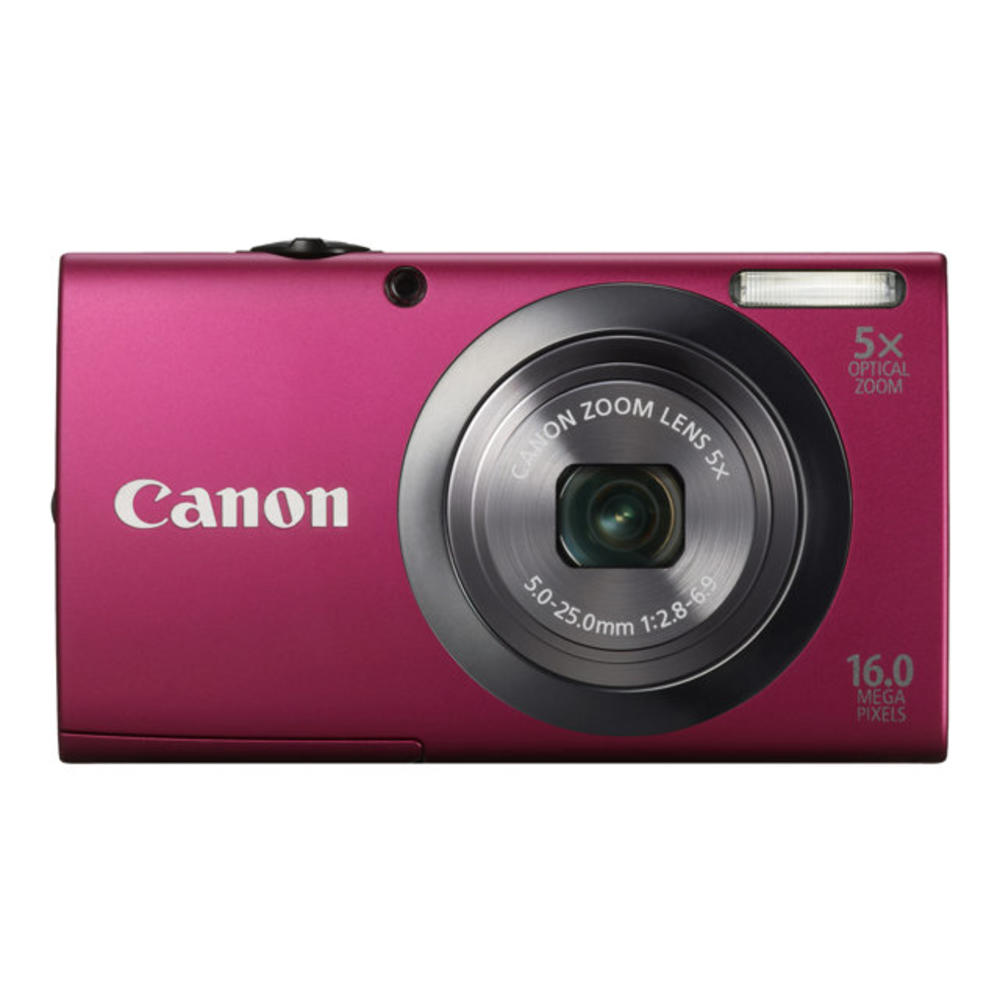 PowerShot Camera A2300 IS 16.0 MP Digital + 5x Digital Image Stabilized Zoom 28mm Wide-Angle Lens with 720p HD (Red)