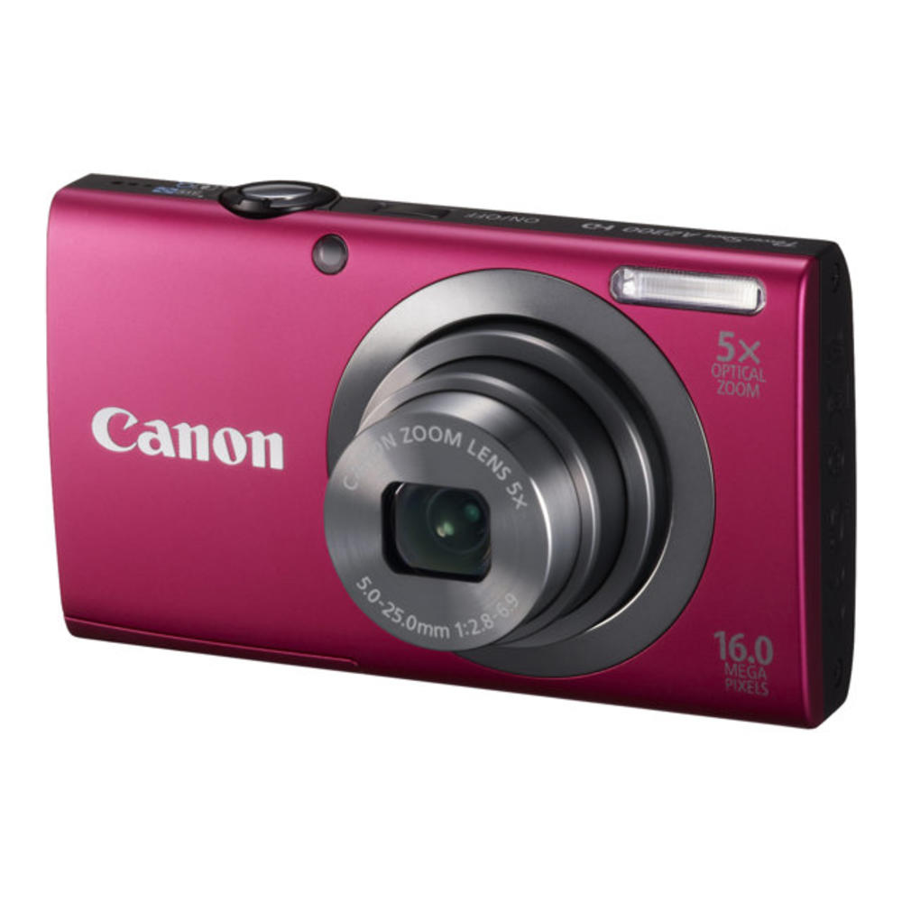 PowerShot Camera A2300 IS 16.0 MP Digital + 5x Digital Image Stabilized Zoom 28mm Wide-Angle Lens with 720p HD (Red)