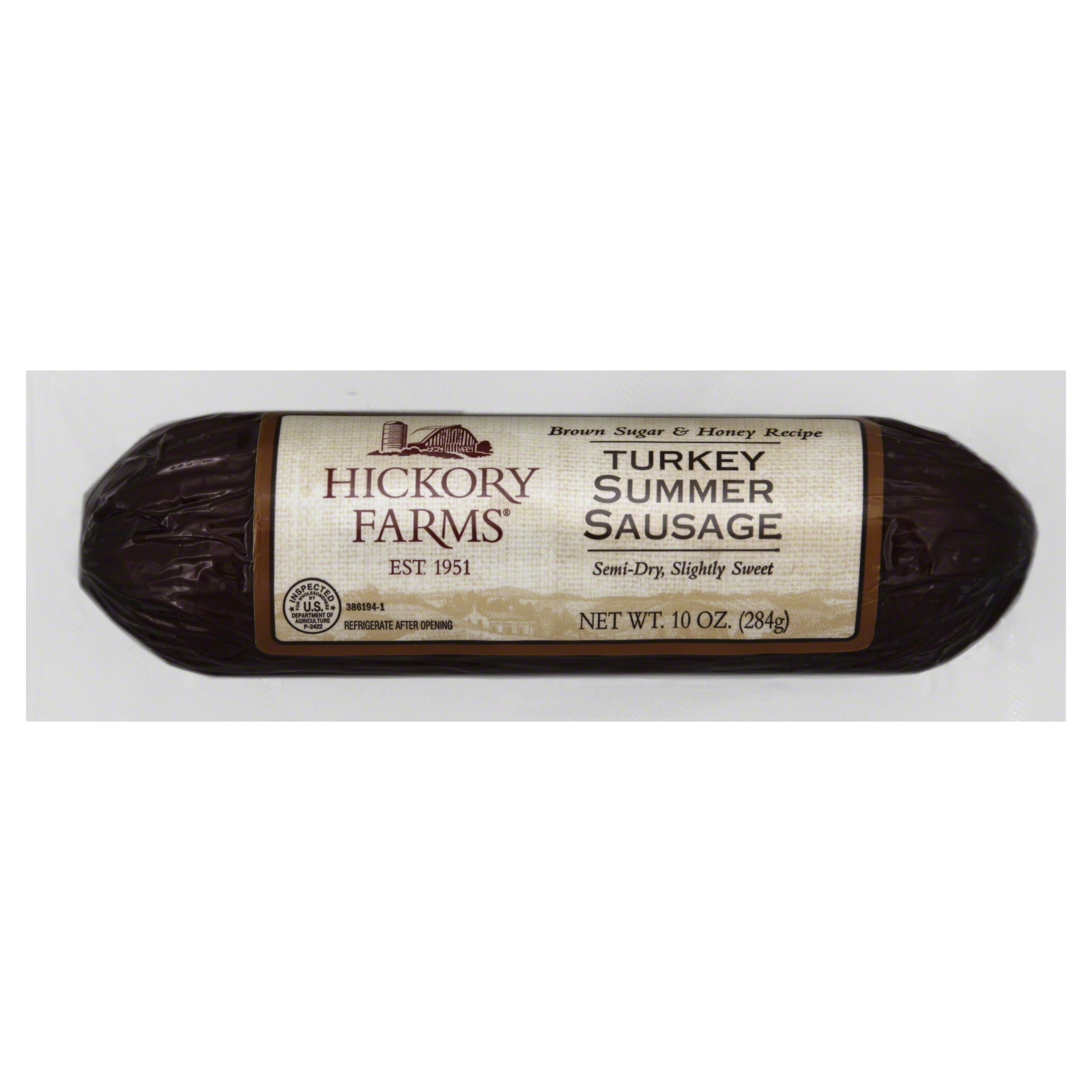 UPC 021357059121 product image for Summer Sausage, Turkey, Brown Sugar & Honey Recipe, 10 oz (284 g) | upcitemdb.com